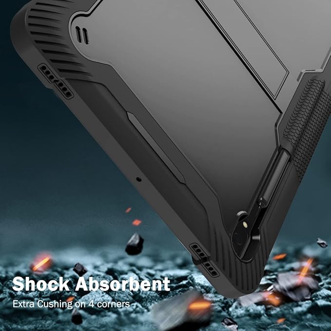 Protective Case Compatible with Samsung Galaxy Tab S9 Ultra 14.6 Inch 2023 Case with Built-in Stand Rugged Hybrid Shockproof Protective CoverCompatible with Samsung Galaxy Tab S9 Ultra(Black)
