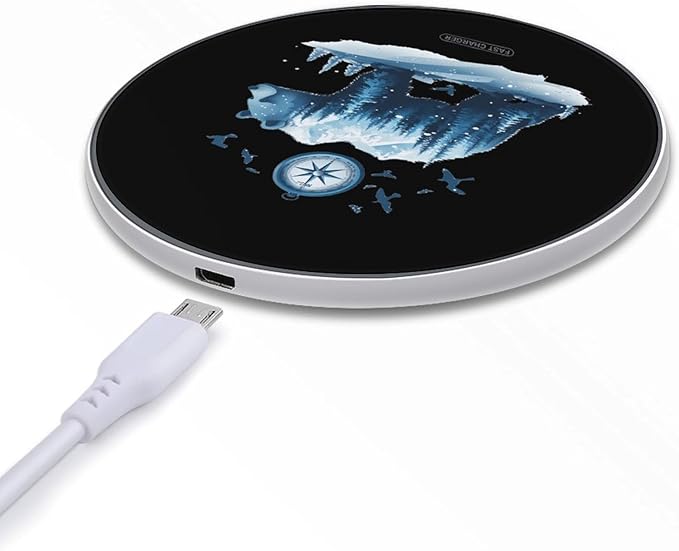 Forests Bear Wildlife Animal Wireless Charger Anti-Slip Wireless Charging Pad Slim Charger Mat for Men Women