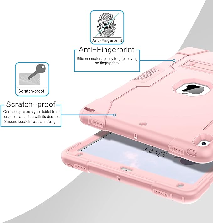 BENTOBEN for iPad Air 3rd Generation Case iPad Pro 10.5 2017 Case 3 Layers Heavy Duty Rugged Shockproof Kickstand Protective Tablet Cover for iPad Air 3 10.5 2019 /iPad Pro 10.5 2017 Rose Gold