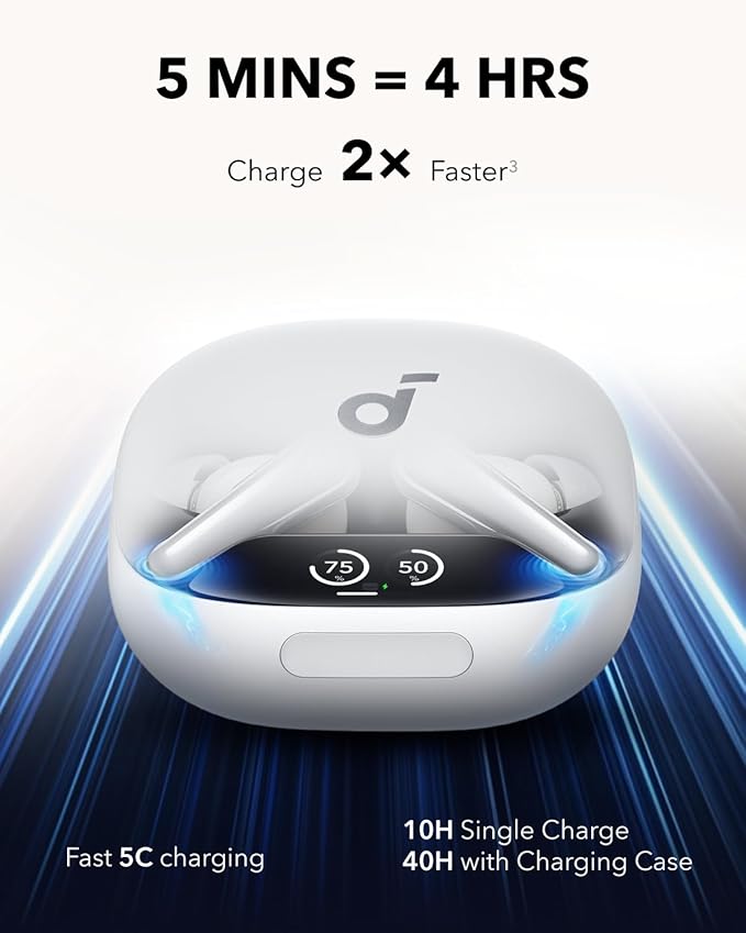 Soundcore Liberty 4 Pro by Anker Noise Cancelling Wireless Earbuds 7-Sensor and Real-Time Adaptive Noise Cancelling 2× Faster Charging Studio-Level Hi-Fi Music Clear Calls with 6 Mics and AI