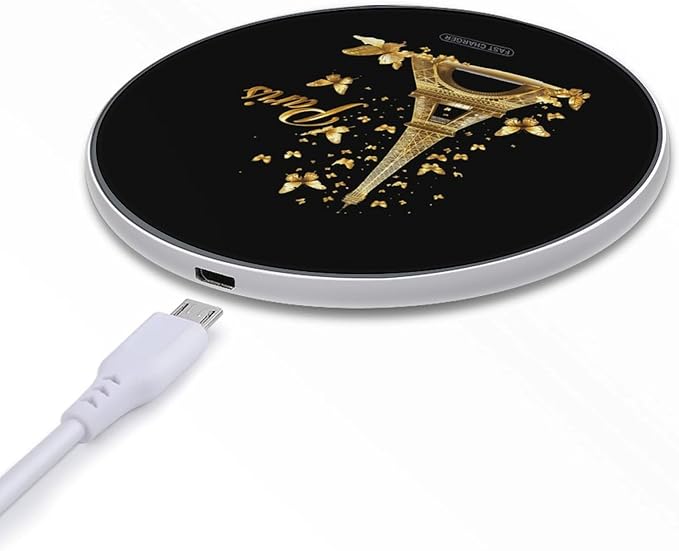 Paris Eiffel Tower Wireless Charger Anti-Slip Wireless Charging Pad Slim Charger Mat for Men Women