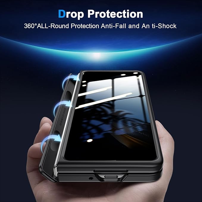 for Galaxy z-Fold-4 Stand Slim Case: Privacy Screen Protector Hidden Kickstand Wireless Charging Thin Design for Business Professionals Phone Cover for Samsung z fold 4 5G 2022