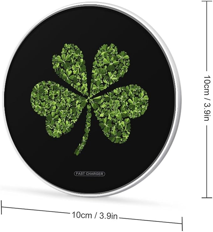 Clover St Pattys Day Leaves Wireless Charger Anti-Slip Wireless Charging Pad Slim Charger Mat for Men Women
