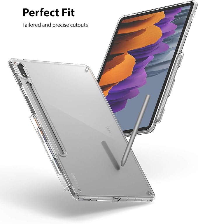 Ringke Fusion Case Compatible with Samsung Galaxy Tab S8 (2022) / S7 (2020) Built-in Stylus S Pen Holder - Clear Transparent