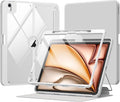 MoKo for iPad Air 13-Inch Case (M4/M3/M2) 2026/2025/2024 with Pencil Holder Heavy Duty 13 Inch iPad Air Case with Screen Protector Clear Back Lens Protector Multi-Angle Magnetic Stand Light Gray