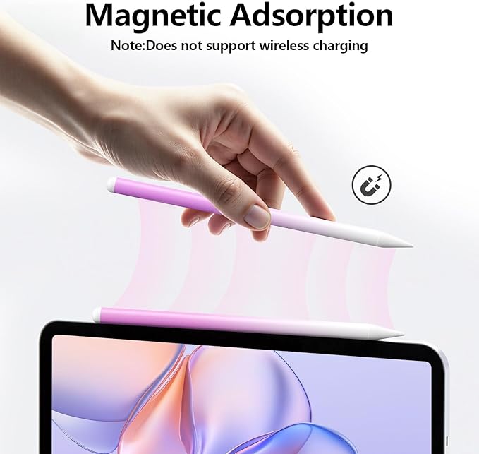 Stylus Pen for iPad 6th-11th Generation-2X Fast Charge Active Pencil Compatible with 2018-2025 Apple iPad Pro 11/12.9/M4 iPad Air 3/4/5/M2/M3iPad mini 5/6 Gen-Gradient White Pink
