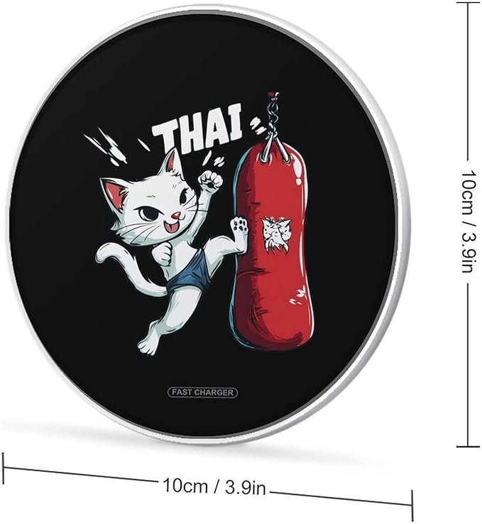 Muay Thai Cat Punching Bag Wireless Charger Anti-Slip Wireless Charging Pad Slim Charger Mat for Men Women