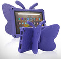 Fire 7 Kids Tablet 2022 Case - Butterfly Design EVA Full Cover Sturdy &amp Shockproof Kickstand &amp Handle Purple