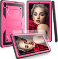 Mignova for Alcatel Joy Tab 2 8 inch 2020 Case Model 9032Z Come with HD Tempered Glass Screen Protector for TCL Tab Model 9048S Tablet Case Built in Stand Shockproof Hard Back Shell Case (Pink+1 Pcs)