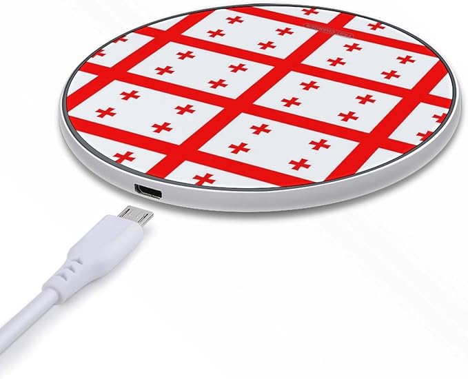 Georgia Flag Fast Portable Charger 10W Funny Graphic Phone Charging Pad with USB Cable