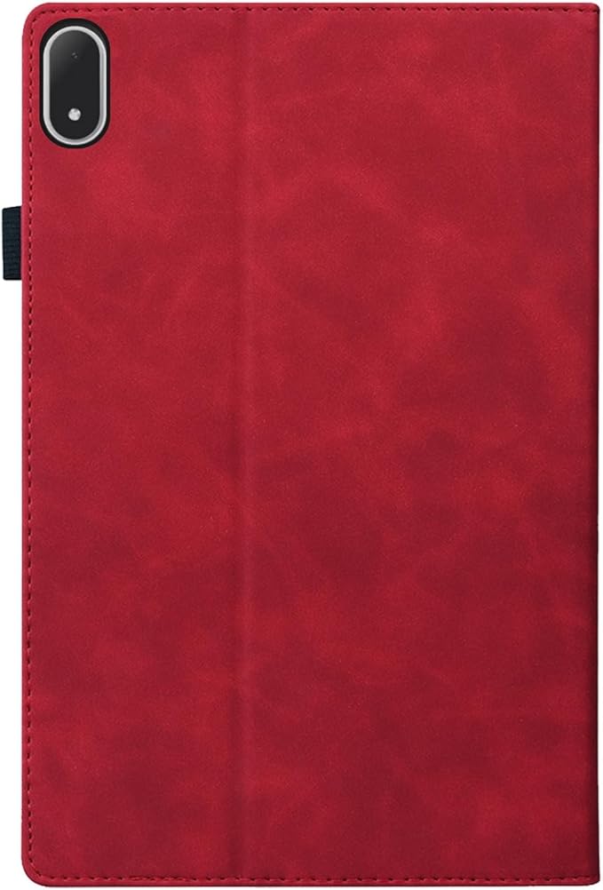 Shockproof Case for OnePlus Pad 3 / OnePlus Pad 2 Pro 13.2 inch Released 2025 - Retro PU Leather + TPU Hybrid Protective Cover with Anti-Slip Grip Strap &amp Card Slots -Red