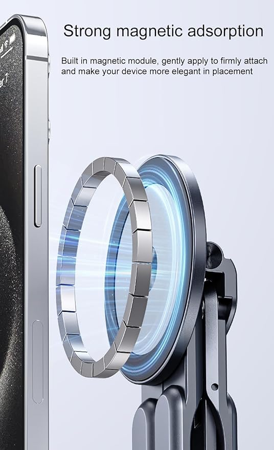 Multi-Purpose Portable Magnetic Stand Suitable for Smartphones PadLaptop AluminumAlloy MaterialSuitable fortraveling Official Working and Leisure and Home Entertainment (E05-gray)