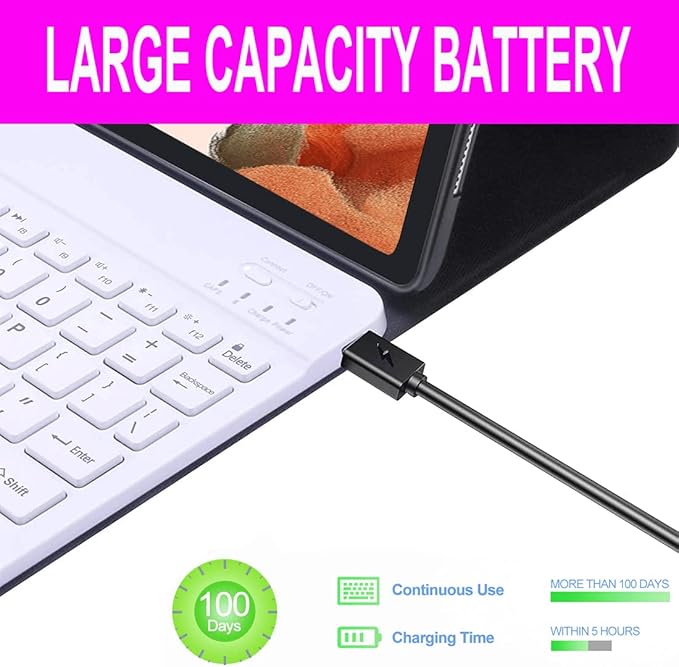 Keyboard Case for Samsung Galaxy Tab S10+ Plus/S9 Plus S9 FE+/S8 Plus S8+/S7 Plus S7+ S7 FE 12.4 Inch Backlit Keyboard case with Pen Holder Pink