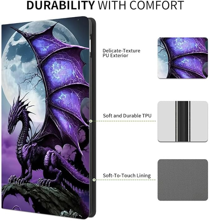 FUYOCWE for Amazon Fire Max 11 Tablet Case (13th Generation2023 Release)Multi-Angle Slim Folio Stand Smart Cover Cases for Amazon Kindle Fire Max 11 inch 13th Gen-Arcient Dragon