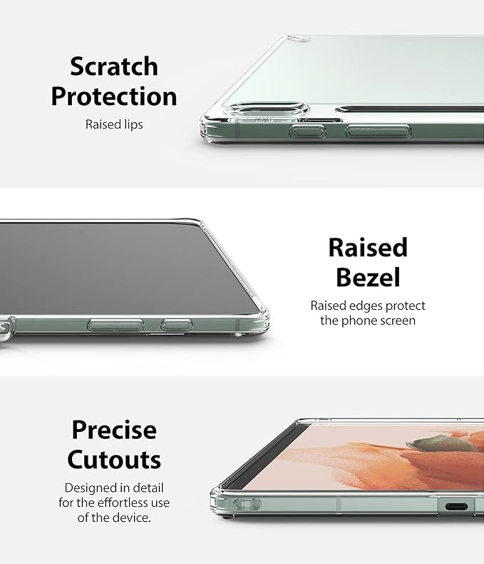 Ringke Fusion Designed for Galaxy Tab S7 FE Case 12.4-inch (2021) Transparent Hard Back Shockproof Bumper Tablet Back Cover with Side S Pen Holder - Clear