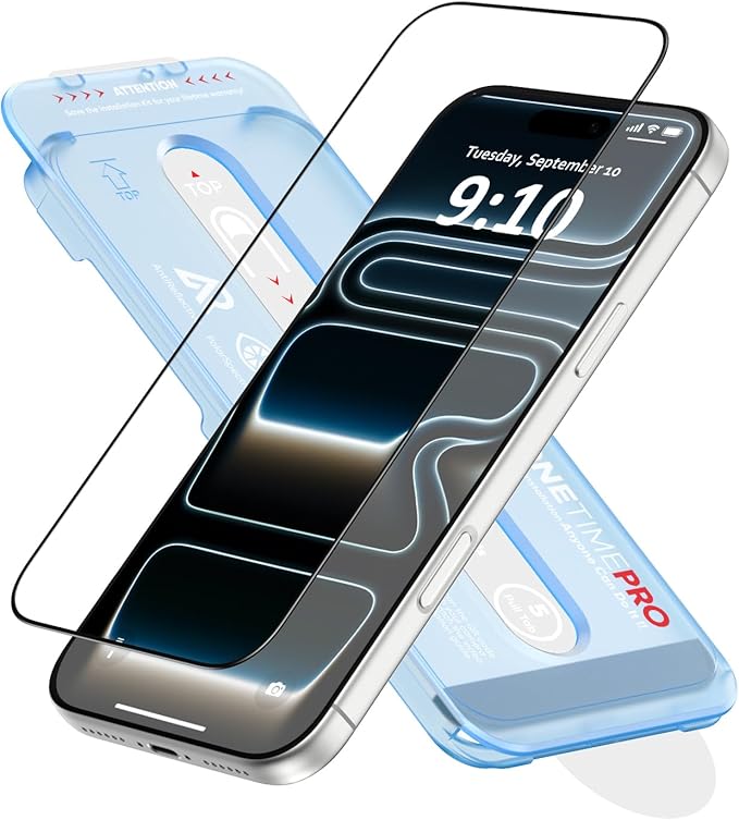 FLOLAB NanoArmour ONETIME PRO for iPhone 17 Screen Protector Anti-Reflective PolarSpectra Anti-Rainbow 3D Tempered Glass Edge Reinforced Easy Install Smooth