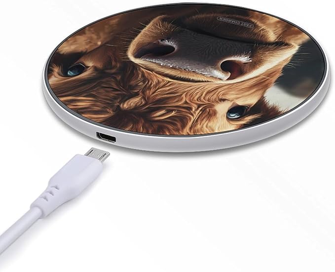 Calf Cow Bull Nose Phone Charger Magnetic Charging Pad Anti-Slip with USB Cable