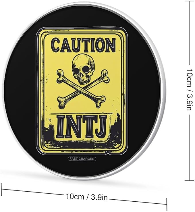Caution INTJ Warning Sign Phone Charger Magnetic Charging Pad Anti-Slip with USB Cable