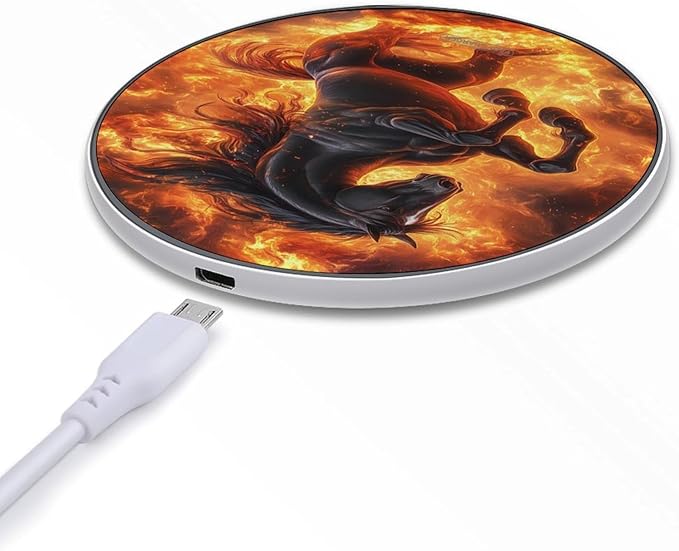 Fire Horse Wireless Charger Anti-Slip Wireless Charging Pad Slim Charger Mat for Men Women