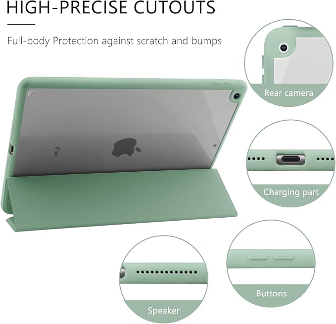 Cartoon Hedgehog for iPad Pro 11(M4) 2024 5th Gen Kawaii Animal Clear Hard Back Hybrid Casewith Pencil Holder Trifold Stand Tablet Cover(Model Number:A2836/A2837/A3006) for Girls