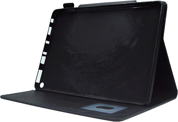 Folio Case for Amazon Kindle Fire HD 8/Fire HD 8 Plus (12th/10th Generation 2024/2022/2020) 8 UUcovers PU Leather Magnetic Smart Cover with Stand/Pencil Holder/Pockets [Auto Sleep/Wake] Black