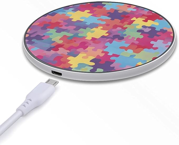 Autism Awareness Fast Portable Charger 10W Funny Graphic Phone Charging Pad with USB Cable