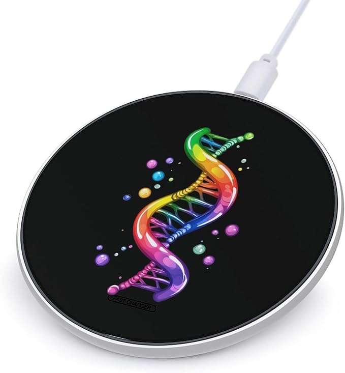 Scientist DNA Double Helix Molecule Wireless Charger Anti-Slip Wireless Charging Pad Slim Charger Mat for Men Women