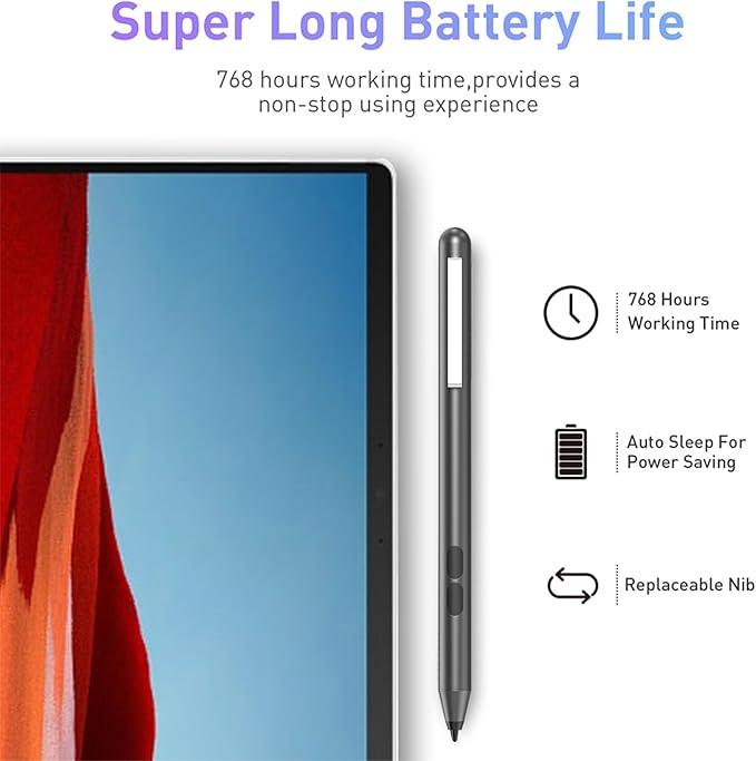 Stylus Pen for HP Omnibook Pen for HP Envy x360 Pavilion x360 Specter x360 Touchscreen Laptops with 2500h Battery Life Palm Rejection &amp 1024 Pressure Sensitivity