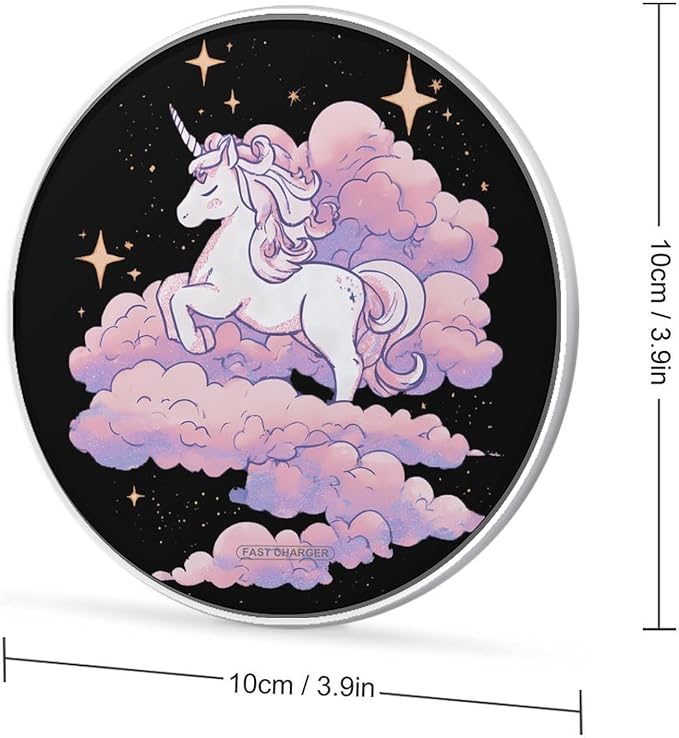 Fantasy Unicorm in The Clouds Phone Charger Magnetic Charging Pad Anti-Slip with USB Cable