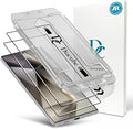 2 PACK AR Screen Protector Compatible with Samsung Galaxy S24 Ultra with Auto Dust Removal Installation Frame Anti-Reflective [Support Fingerprint Unlock] 9H Tempered Glass Scratch Resistance Finge