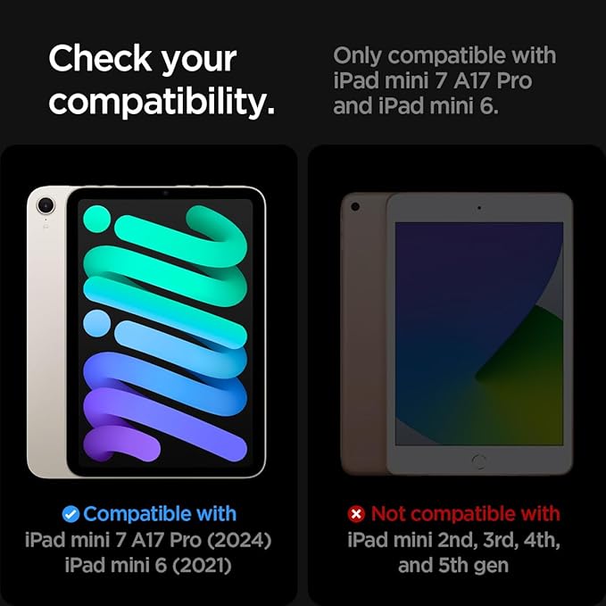 Spigen for iPad mini 7 Case A17 Pro (2024) 8.3 Inch Ultra Hybrid iPad mini 7th/6th Generation Case (2024/2021) Zero One Black
