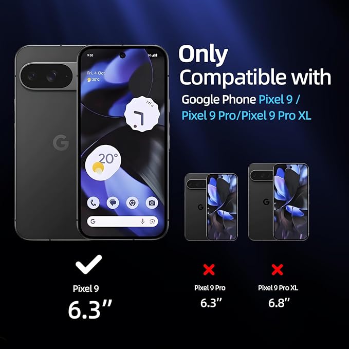 X-it for Google Pixel 9 Pro Screen Protector Privacy [Auto Alignment/Dust Removal]Bubble-Free[100% Fingerprint Unlock] Easy Installation Full Coverage [Phone Case Friendly] Anti-Spy [Non-Glass] 2 Pa