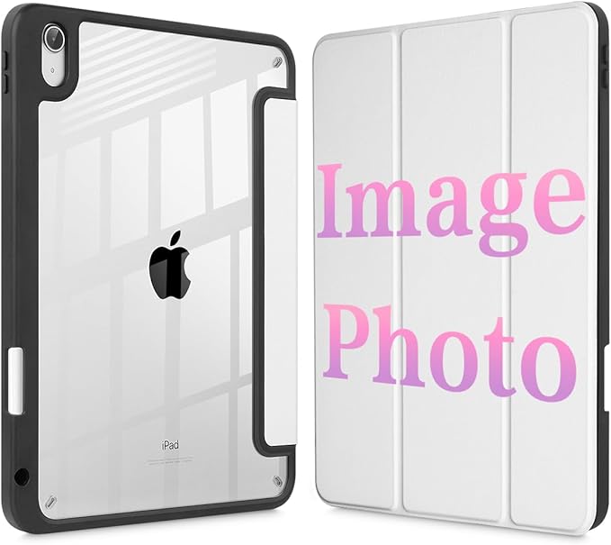 Tuiklol Personalized Photo Case for M2 iPad Pro 11 inch 4th/3rd/2nd/1st Generation 2022 2021 2020 2018 Buit in Pencil Holder with Shockproof Cover Clear Back Shell Auto Wake/Sleep Custom Photo