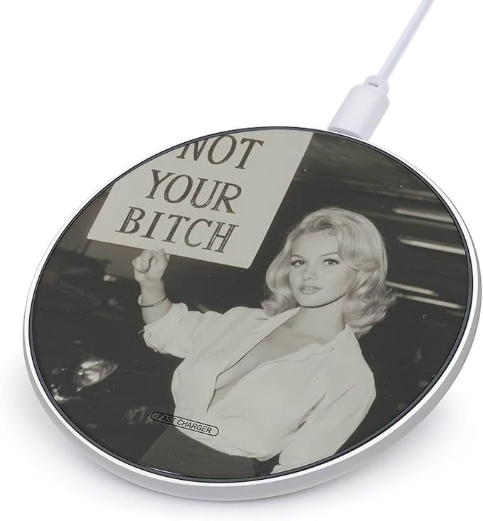 Not Your Bitch Fast Portable Charger 10W Funny Graphic Phone Charging Pad with USB Cable
