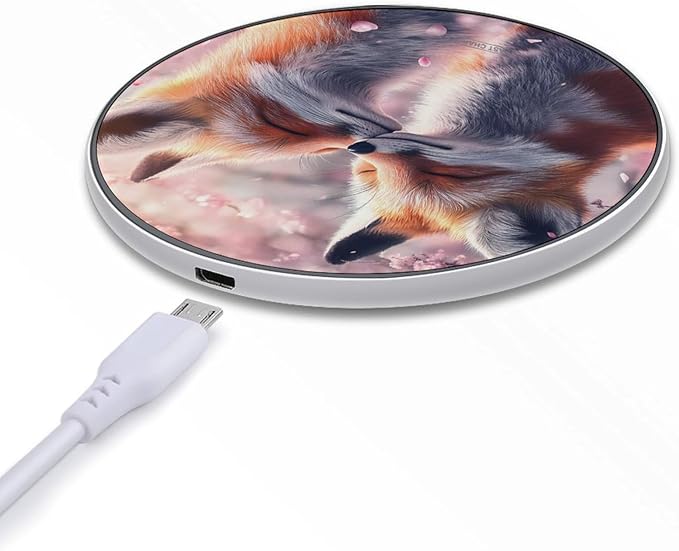 Animal Fox Wireless Charger Anti-Slip Wireless Charging Pad Slim Charger Mat for Men Women