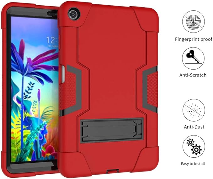 Mignova Case for LG G Pad 5 10.1 inch Tablet Case Hybrid Kids Friendly Drop Shockproof Hybrid High Impact Armor Defender Rugged Protective Case for LG G Pad 5 10.1 inch FHD Tablet 2019 (Red+Black)