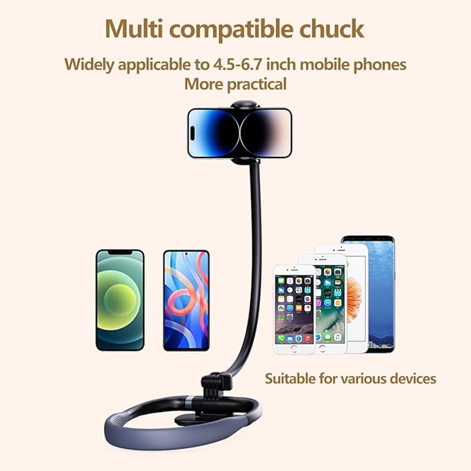 Chapter Seven Neck Phone Holder for RecordingUpgrade Gooseneck Cell Phone StandFlexible Lazy Bracket DIY 360 Degree Free Rotating for Multiple Functions