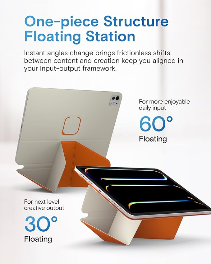 MOFT Dynamic Folio Case for iPad Pro 11 (4th 2022 | 3rd 2021 | 2nd 2020) Slim Magnetic Stand Case with 20+ Viewing Angles Auto Wake/SleepBeach White x Terracotta
