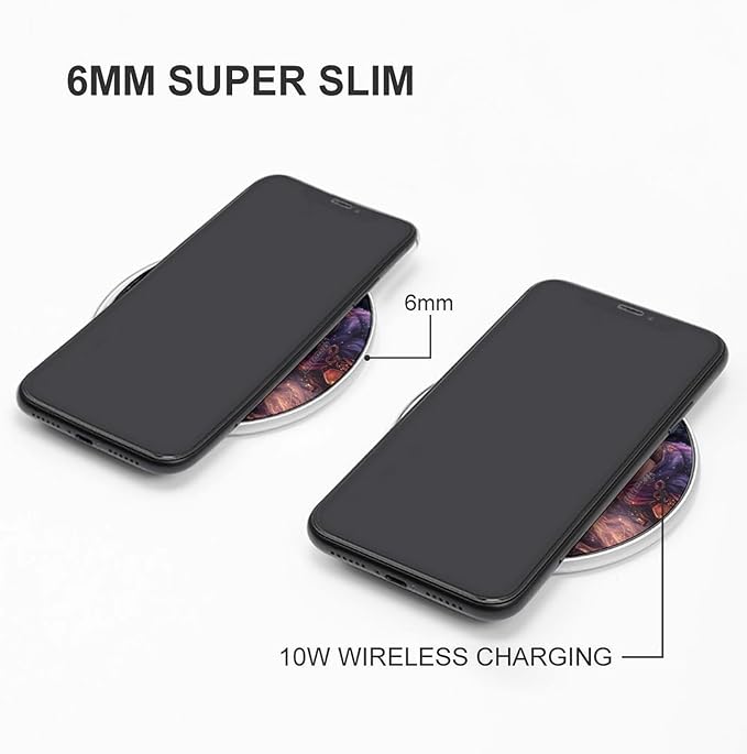 Halloween Beautiful Witch Cat Wireless Charger Anti-Slip Wireless Charging Pad Slim Charger Mat for Men Women