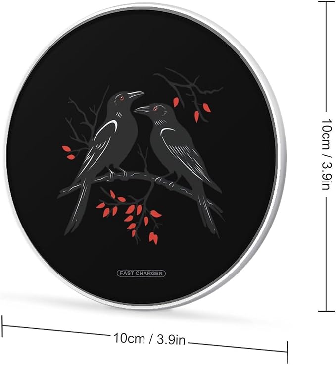 Funny Crow Flock Bird Wireless Charger Anti-Slip Wireless Charging Pad Slim Charger Mat for Men Women