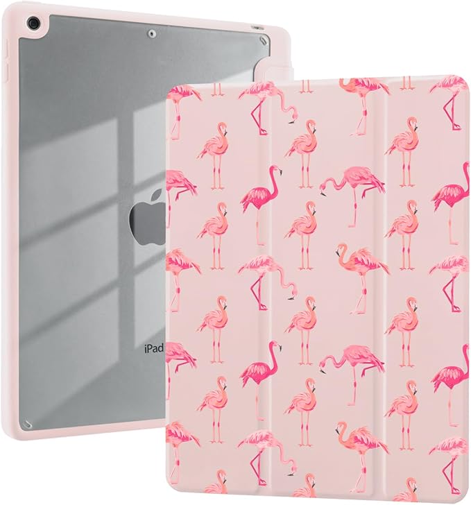 Summer Flamingo Case for iPad (A16) 11th Generation 2025 11 Inch/iPad 10th Generation 2022 10.9 Inch with Pencil Holder Trifold Stand Pink Leather Girly Cover Clear Back Shell Auto Wake/Sleep