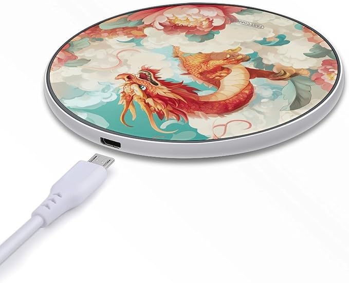 Dragon Wireless Charger Anti-Slip Wireless Charging Pad Slim Charger Mat for Men Women