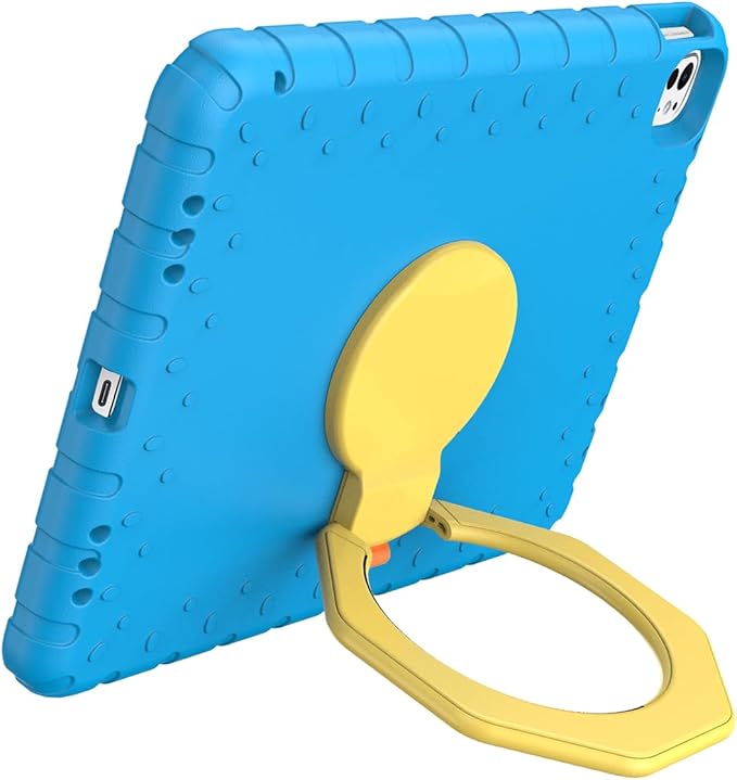 for iPad Pro 13 inch Case 2025 M5 / 2024 M4 with 360° Rotating Kickstand Rugged EVA Foam Shockproof Drop Proof Protective iPad 13 Pro Case for Home &amp School Use Blue