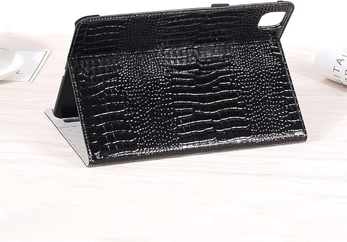iPad Air 13'' (M4 2026)(M3 2025)(M2 2024) Case iPad Pro-3 4 5 6 (12.9'') Case for Women DMaos Synthetic Crocodile Leather Stand Folio Smart Cover with Pen Holder - Black