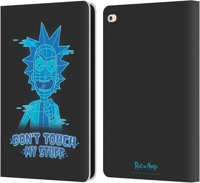 Head Case Designs Officially Licensed Rick and Morty Don't Touch My Stuff Season 5 Graphics Leather Wallet Case Compatible with Apple iPad Air 2 (2014)