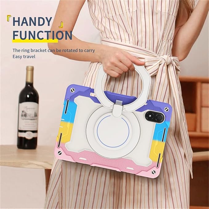 Compatible with Honor Pad X9 Tablet Case 11.5 3in1 Armor Heavy Shockproof Protective Rotundity Bracket with Shoulder Strap[Without Screen Protector&ampPen] - F