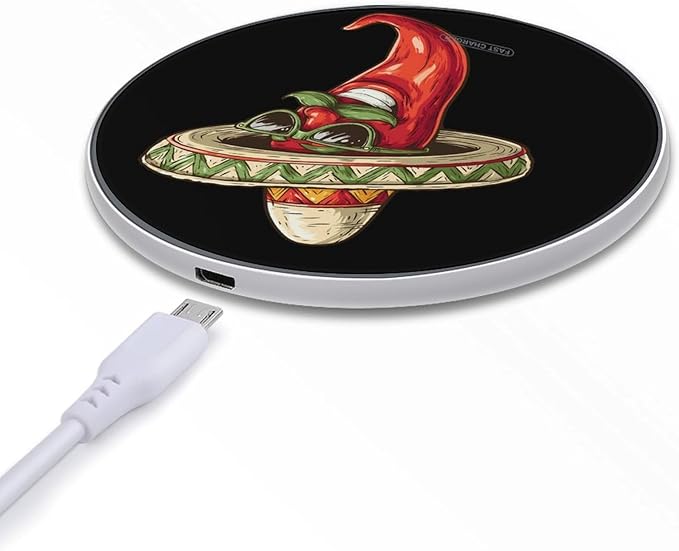 Mexico Chili Pepper Phone Charger Magnetic Charging Pad Anti-Slip with USB Cable