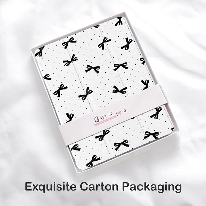 Cute Black Polka Dot Bow for iPad mini 7 A17 Pro 2024/iPad Mini 6 Case with Pencil Holder Auto Sleep/Wake White Leather Soft TPU Back Cover