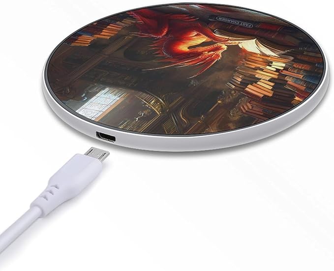 Red Fire Dragon Fantasy (1) Wireless Charger Anti-Slip Wireless Charging Pad Slim Charger Mat for Men Women
