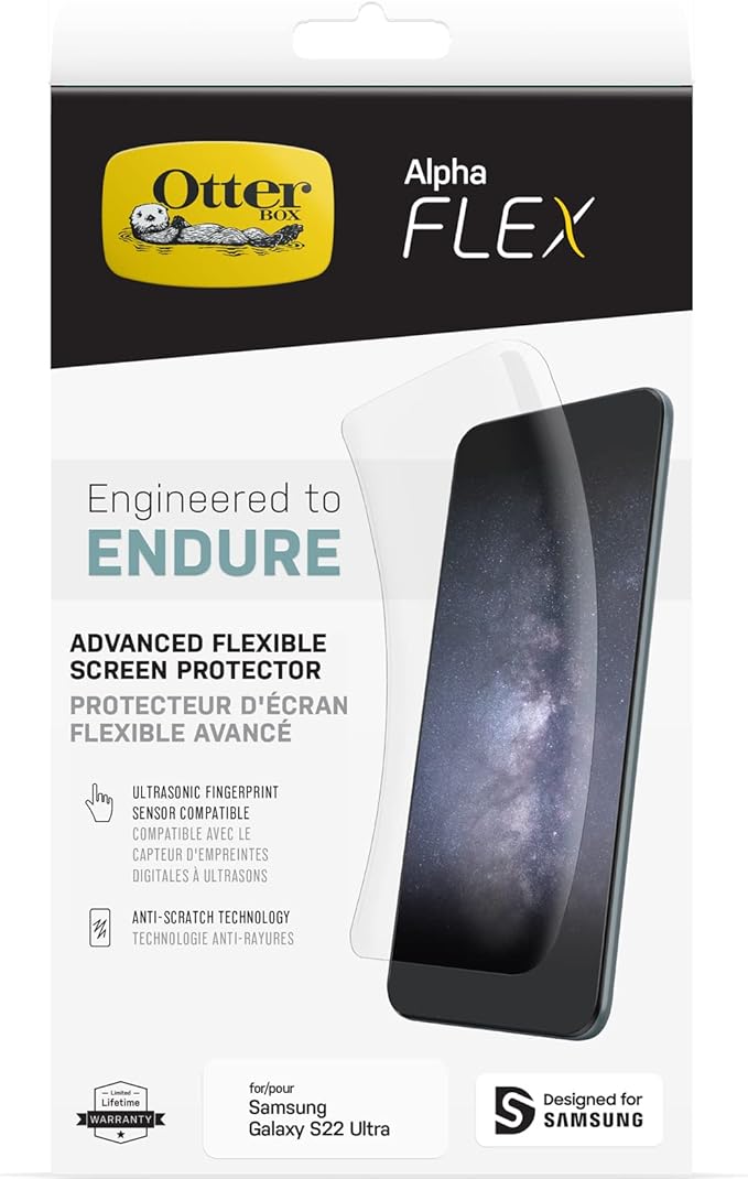 OtterBox Alpha Flex Screen Protector for Galaxy S22 Ultra - CLEAR (GEN 2)